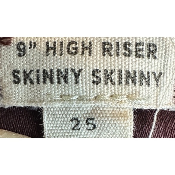 Madewell 9" High Riser Skinny Skinny Crop Jeans Womens Size 25 red Denim Pants - Picture 4 of 7